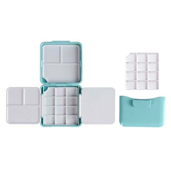 Airtight Paint Saver Palettes Box with Brush Cleaner for Watercolor, Travel Paint Palettes Box with Paint Brush Washer