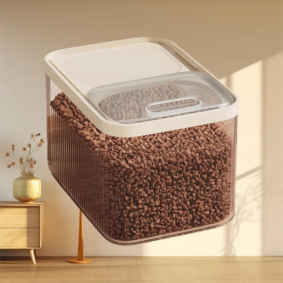 Airtight Pet Food Storage Container, Up to 30 lbs, 2025 New Airtight Pets Food Storage Container with Lids and Measuring CupLarge Pet Dry Food Storage Bins for Dog Treats and Cat (Transparent-30 lbs)