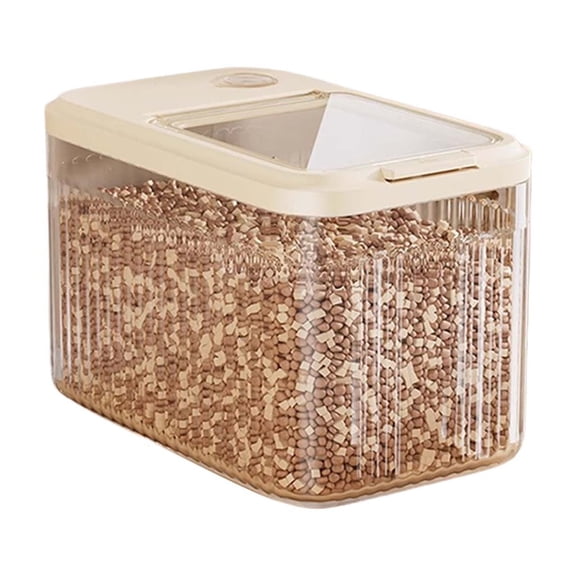 Airtight Pet Food Storage Container for 9lbs Dry Food - Large Capacity Dog & Cat Food Dispenser with Measuring Cup & Locking Lid for Freshness, Clear Top