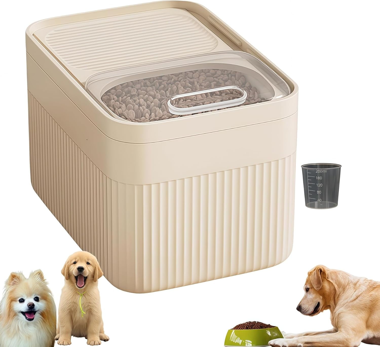 Dog Food Storage Container Treat Holder FUYGRCJ Wood Dog Treat