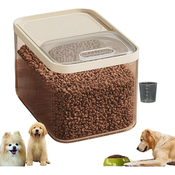 Airtight Pet Food Storage Container, Cat Food Storage Container, Up to 30 lbs, For Dog Cat and Other Pet Food Storage Bin with Measuring Cup, Cat Food Storage Container, Dog Treat Container
