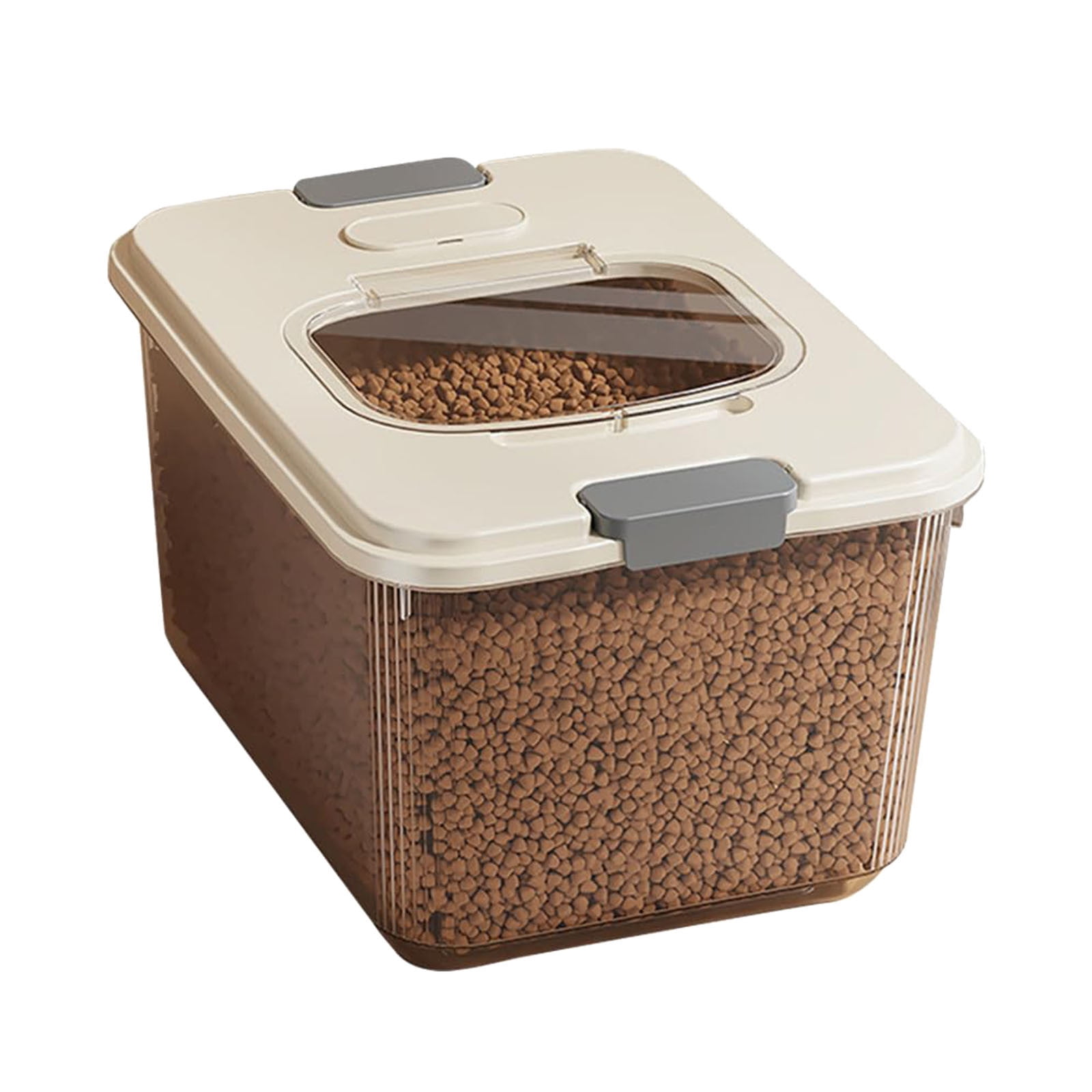 Airtight Pet Food Storage Container with Clear Lid & Measuring Cup ...