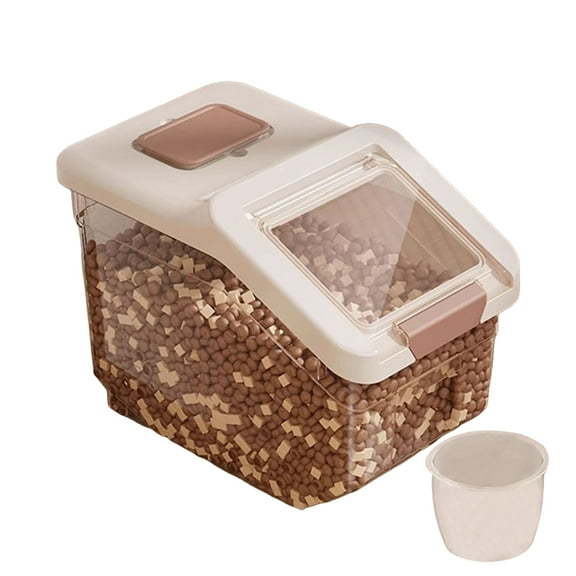 Airtight Pet Food Storage Container Large Capacity Transparent Dog Cat Food Dry Snack Sealed Bucket for Freshness