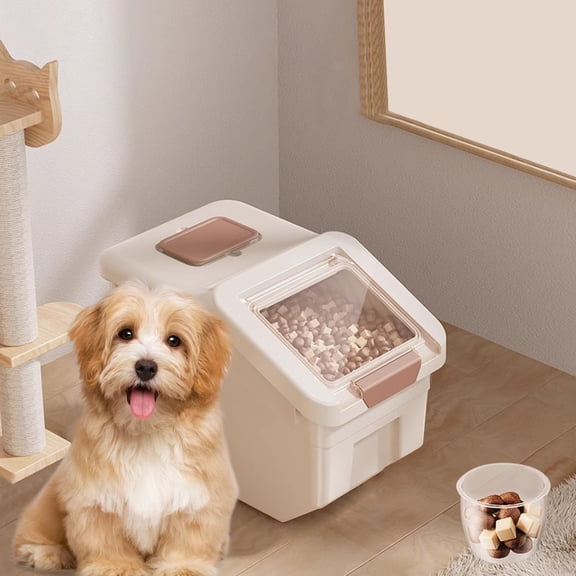 Airtight Pet Food Storage Container Large Capacity Transparent Sealed Bucket for Dog Cat Dry Food Snacks Keep Fresh
