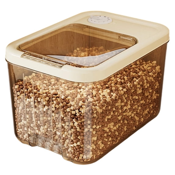 Airtight Pet Food Storage Container with Measuring Cup, 2025 High-Capacity Dog Cat Bird Food Storage Bin, Keep Dry Food Fresh, Durable Mice-Proof Design