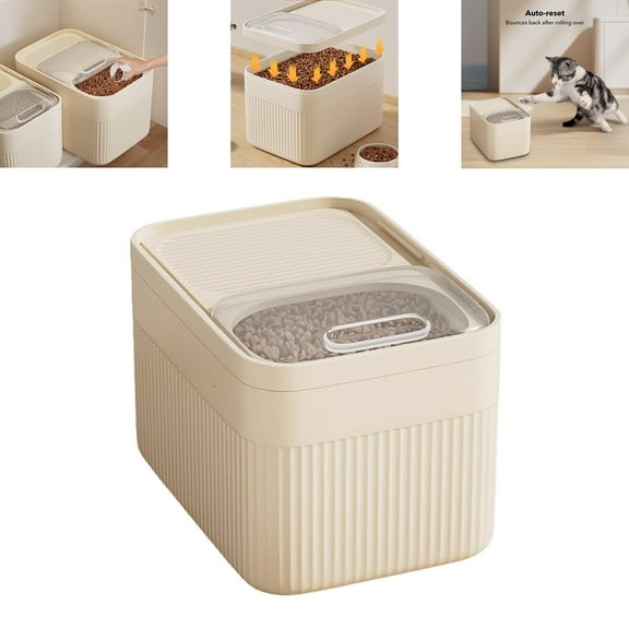 Airtight Pet Food Storage Container for Dog Cat Food Up to 30lbs Large Dry Food Bin with Measuring Cup Lids for Treats and Other Pets (9 Pounds)