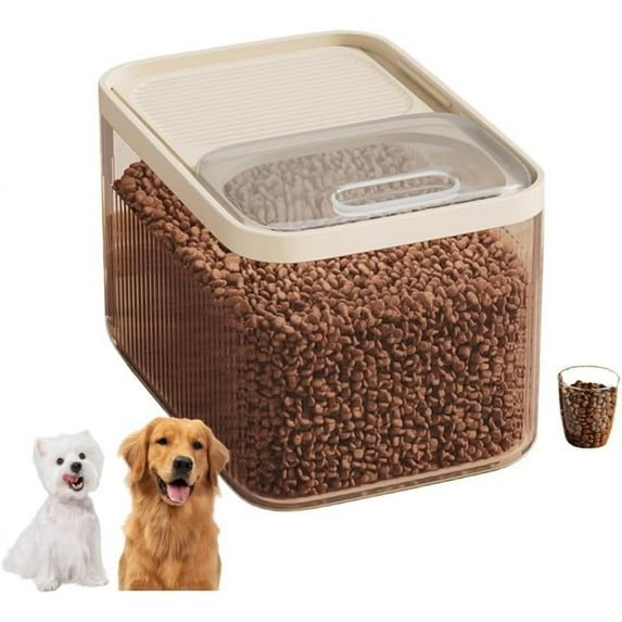 Airtight Pet Food Storage Container for Dog Cat Food Up to 30lbs Large Dry Food Bin with Measuring Cup Lids for Treats and Other Pets