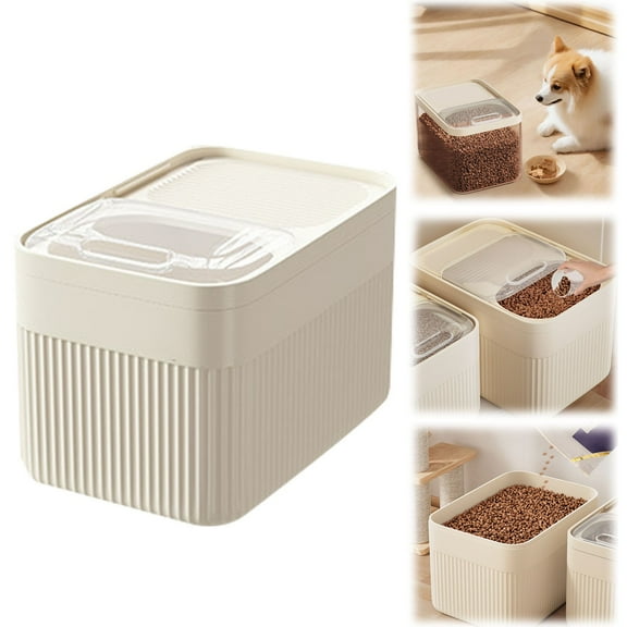 Airtight Pet Food Storage Container for Dog and Cat Dry Food Bin,White,70*100