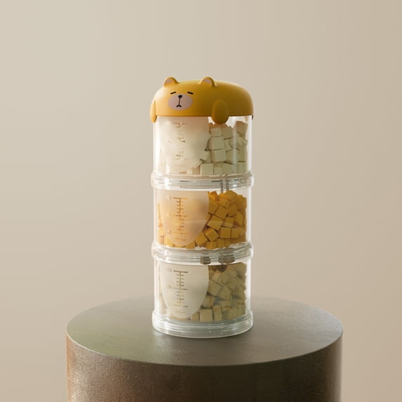 Airtight Pet Storage Containers Stackable Dry Storage Containers Clear Plastic Storage Jars for Cat Dog Treats Snacks Yellow 1 Pack
