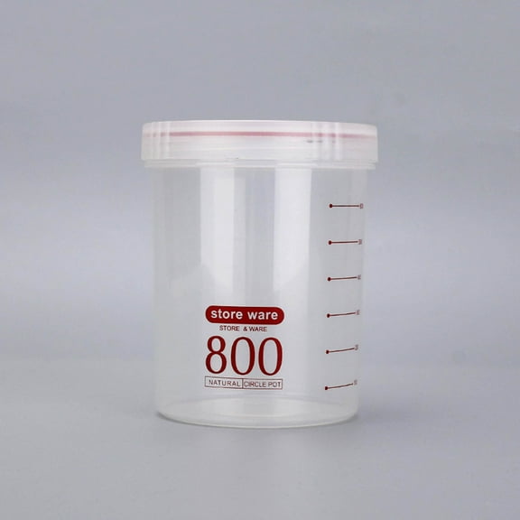 Airtight Plastic Food Storage Cans - Transparent Stackable Snack Containers for Kitchen Refrigerator, Sealed Grain Storage Box, 1050ML/800ML/500ML 3-Pack