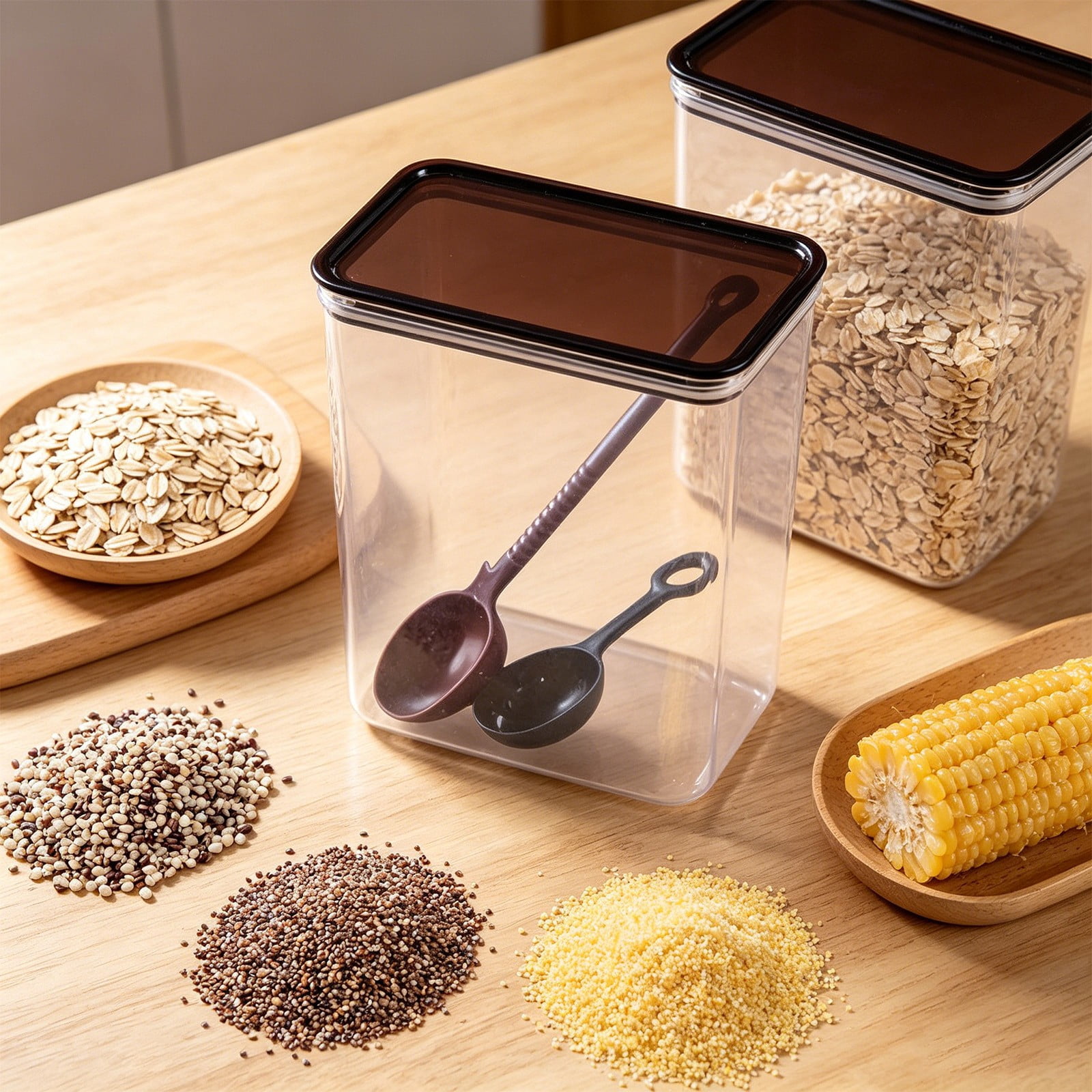 Airtight Plastic Food Storage Container Leakproof Stackable Kitchen ...