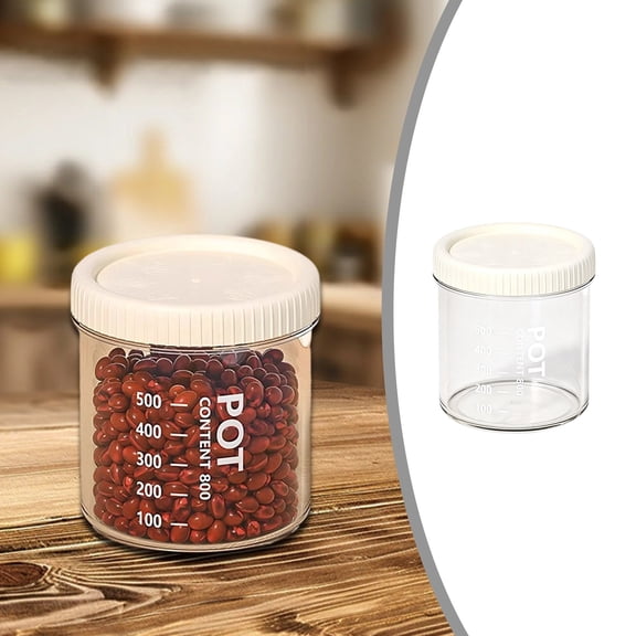 Airtight Plastic Food Storage Container with Lid, 800ml Medium Reusable Sealed Jar, Leak-Proof Food Container for Kitchen Pantry, Dishwasher & Freezer Safe, Ideal for Dry Goods Snacks