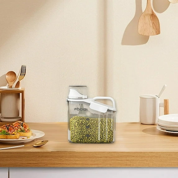 Airtight Plastic Grain Storage Jar for Kitchen Cereal, Rice, Flour ...