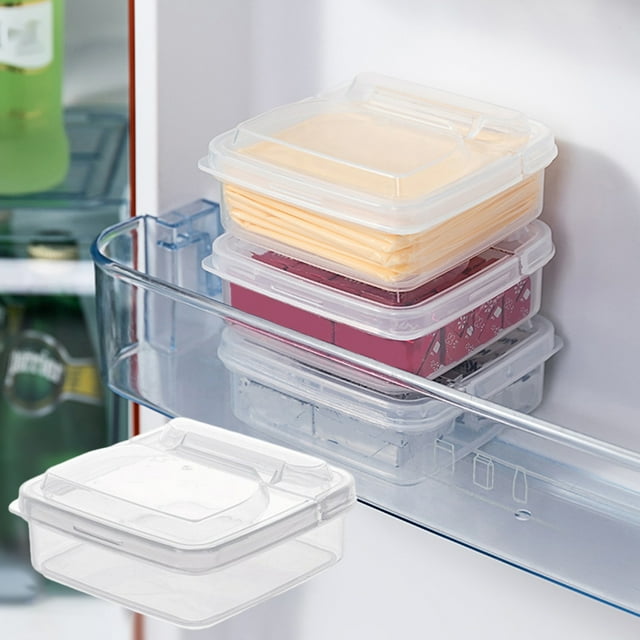 Airtight Refrigerator Cheese Storage Box with 90Degree Opening Lid