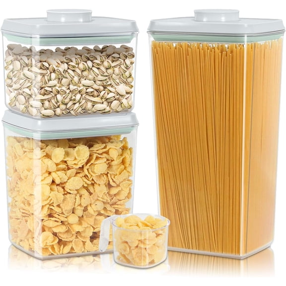 Airtight Rice Container 20 Lbs Clear Plastic Food Storage Bin For Flour Sugar Dry Food Holder with Easy Locking Lid for Kitchen Pantry Organization and Storage