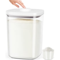 Airtight Rice Container 25 Lbs, Clear PET Plastic Food Storage Container Bin For Flour Sugar, Dry Food Holder with Easy Locking Lid for Kitchen Pantry Organization and Storage