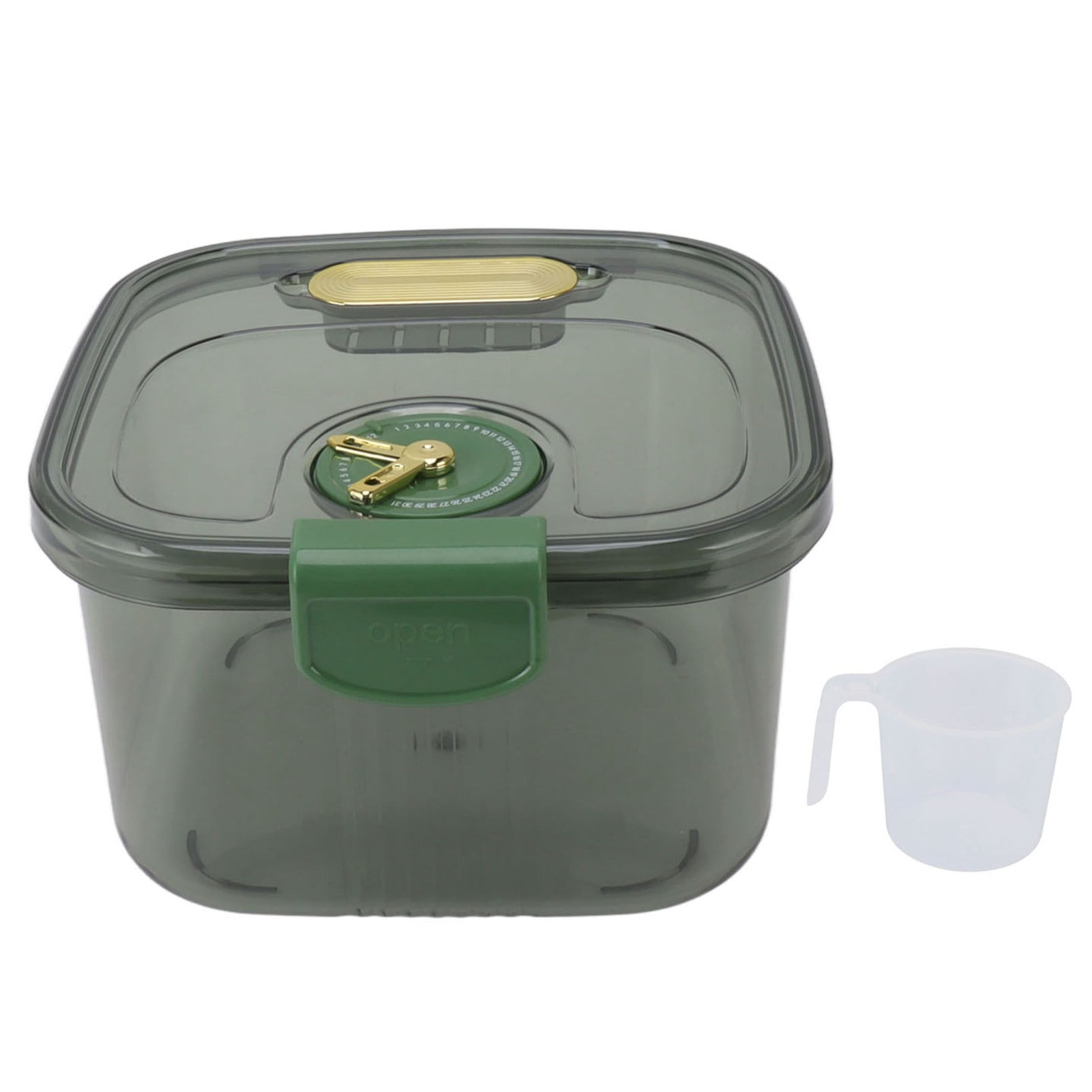 Airtight Rice Container Stackable Transparent Rice Bucket with Date for