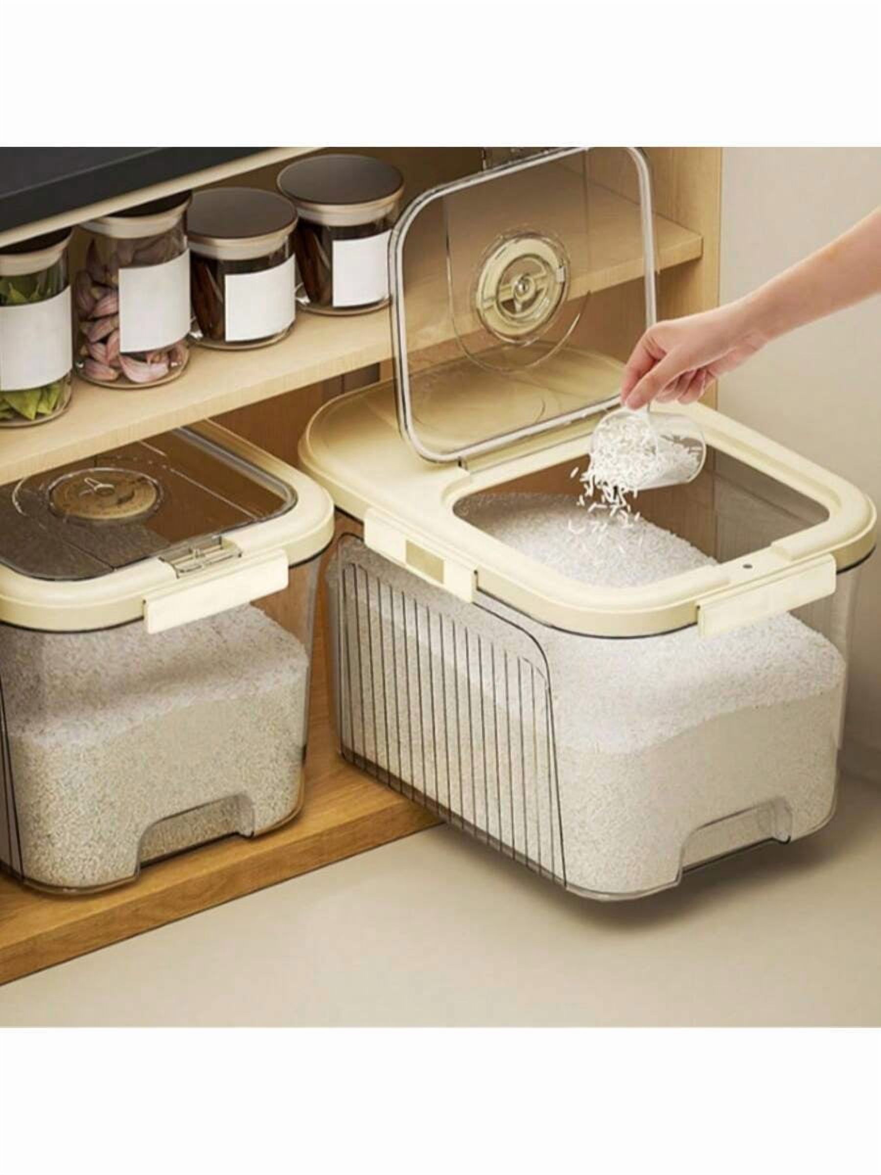 Airtight Rice Container With Date Tracker, ABS Plastic Food Storage Box ...