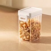 Airtight Ring Lock Flip Top, Square Acrylic Canister Jar, Push-Button Food Storage Container with Lid, Stackable Flip Tite Storage Container, Airtight Food Storage Container with Lids