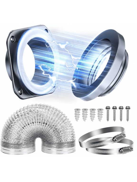 Airtight Seal Magnetic Dryer Vent Connector Kit, for Easy Lint Cleaning, Quick Connect Dryer Vent Tube