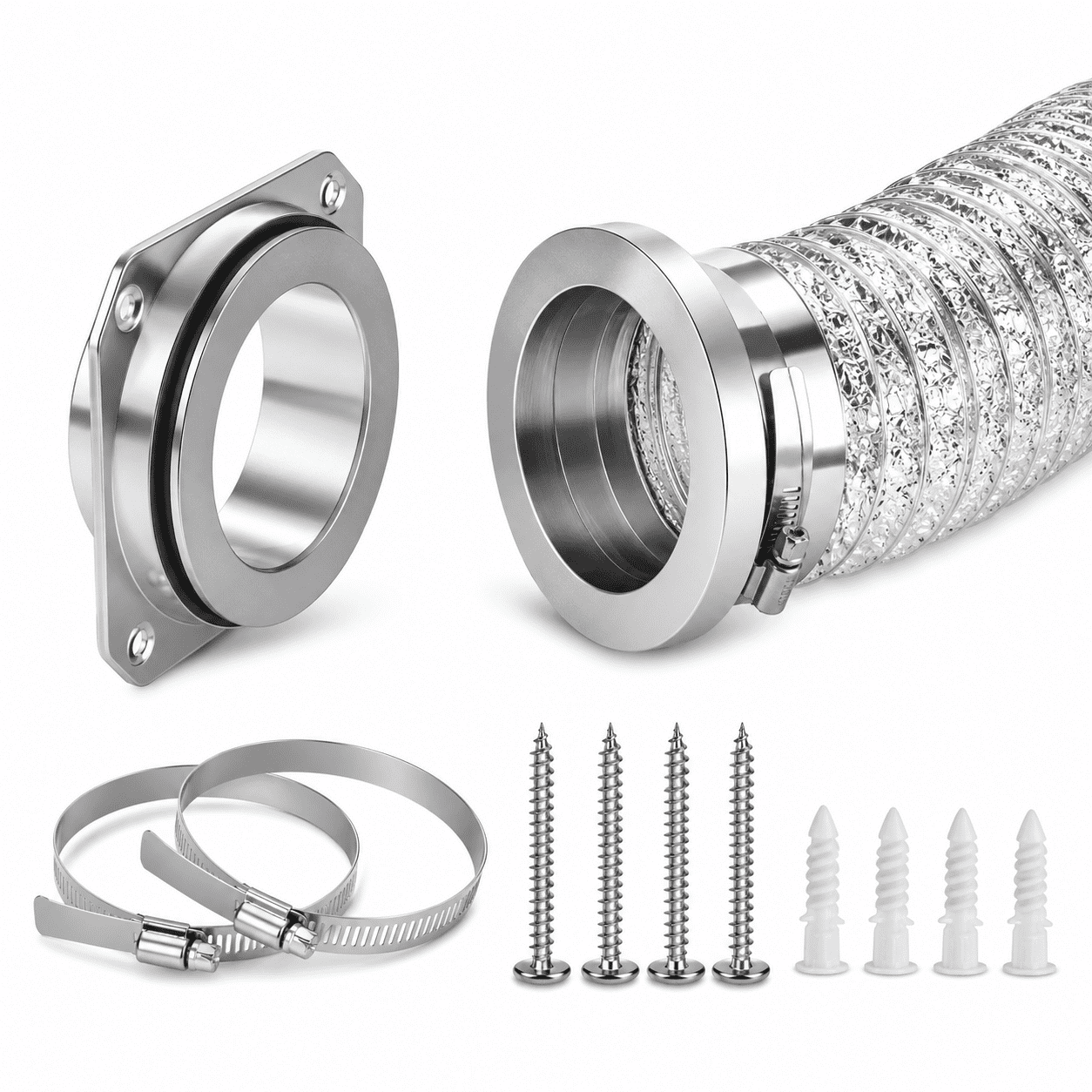 Airtight Seal Magnetic Dryer Vent Connector Kit, for Easy Lint Cleaning, Quick Connect Dryer Vent Tube