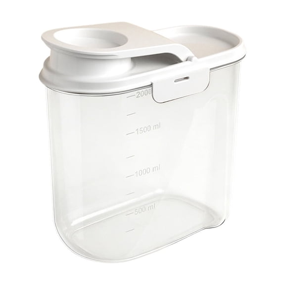 Airtight Sealed Pet Dry Food Storage Bin With Clear Window, Dust Moisture Proof Feed Container With Tight Lid, Reusable Kibble Storage Bucket For Dogs & Cats Freshness Keeping-(White)