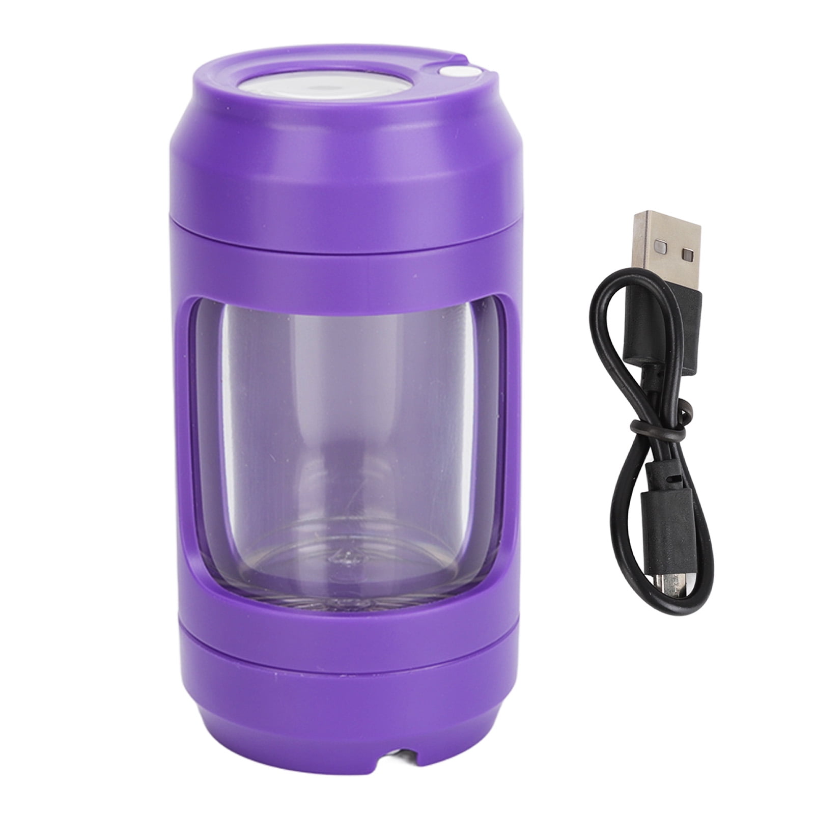 Airtight Smell Proof Container Purple Transparent USB Charging Portable Spice Storage Container