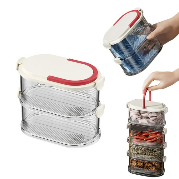 Airtight Stackable Organizer Multi-Layer Sealed Kitchen Rack,Space ...