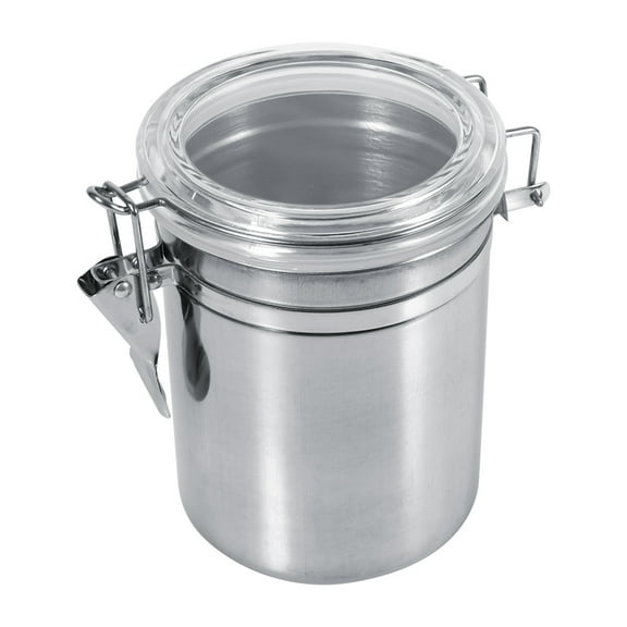 Airtight Stainless Steel Kitchen Food Storage Container with Clear Lid and Sturdy Locking Clamp (L)