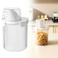 thumbnail image 1 of Airtight Storage Canisters with Measuring Cup & Pour Spout Leak Proof Cereal Dispenser Ribbed PET Pantry Organizer Containers for Rice Flour Pasta Beans Coffee Kitchen Food Storage Jars Set, Small, 1 of 9