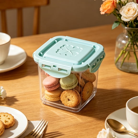 Airtight Yogurt Dessert Container 8.5x8.5x9.5 cm, Plastic Pudding and Ice Cream Storage Box, Stackable Sealed Jar for Cake and Snacks