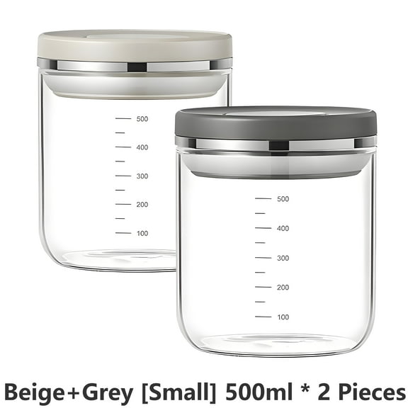 Airtight Coffee Canister - Borosilicate Glass Jar with Vacuum Seal and Leakproof Containers for Coffee and Dry Goods