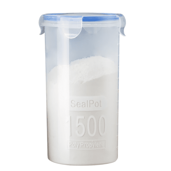 Airtight plastic bins in four sizes to store everything from flour to pet food. Stack ‘em, label ‘em, forget about stale cereal forever.