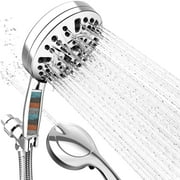Airtok High Pressure Shower Head with Handheld, 8 Modes, 2 Power Spray, 5.1" Shower Head, Filtered Showerhead, 3 Piece