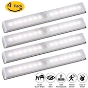 Airtok Under Cabinet Lights, Rechargeable Motion Sensor Dimmable LED, Magnetic Stick-on Closet, 4 Pack