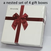 Airuisike Gift Boxes for Presents - a Nested Set of 4 Gift Wrap Boxes - Luxury Gift Boxes with Ribbon Bow and Shredded Paper Filler