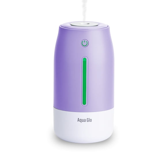 Airvana Aqua Glo Personal, Portable Humidifiers for Bedroom – Ultrasonic Cool Mist Humidifier with Built In Rechargeable Battery. Air Humidifier for Baby, Plants, Home, Office, Travel. Lavender