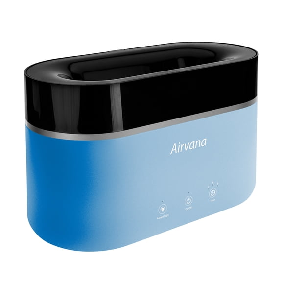 Airvana AquaFlame Ultrasonic Cool Mist (.75L / 0.20 Gal) Humidifier Tabletop Design for Personal Use, Dorm Rooms, & Desks, Denim
