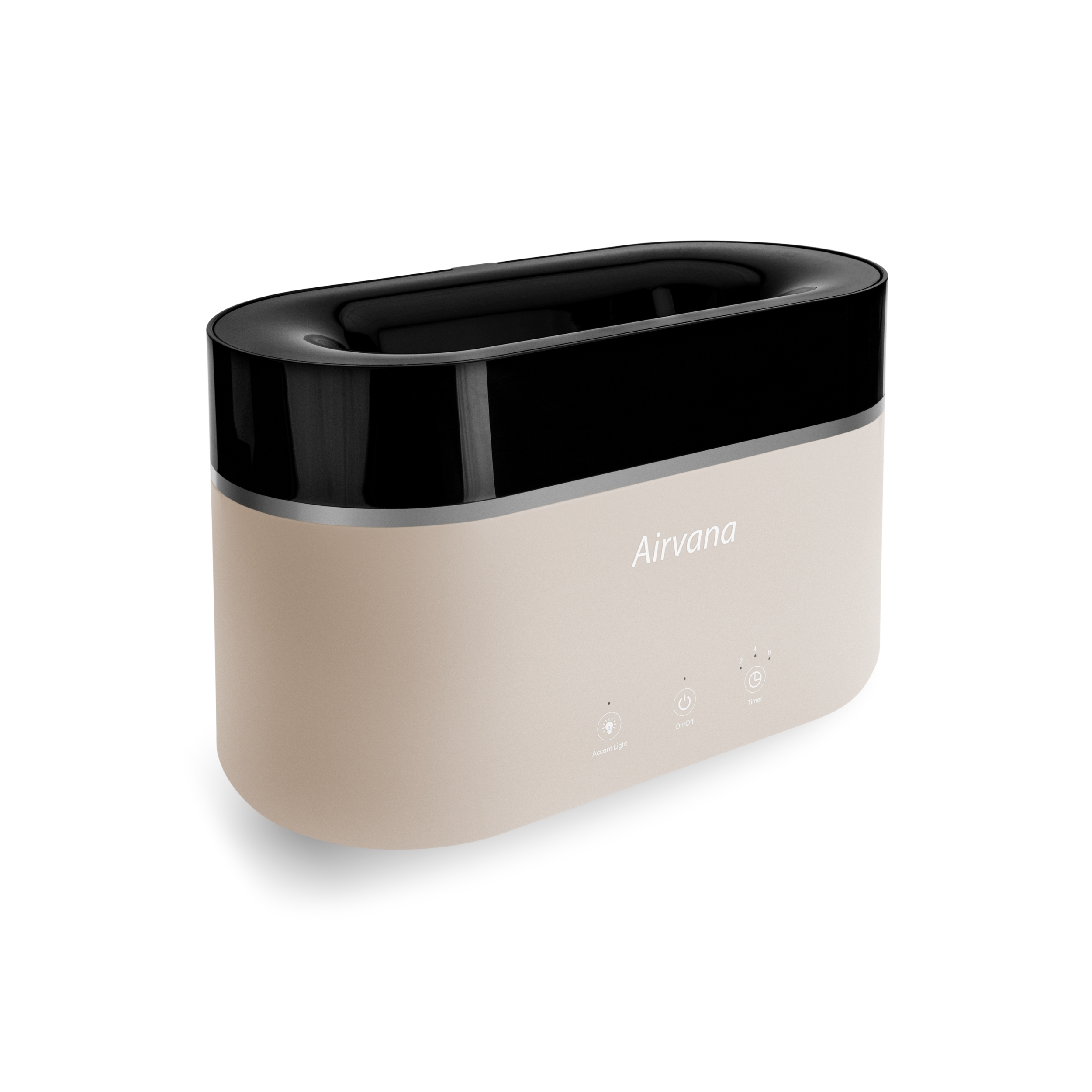 Airvana AquaFlame Ultrasonic Humidifier (.75L / .20 Gal) with Essential Oil Diffuser - Taupe