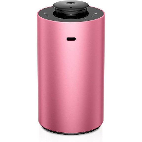 Airversa Waterless Essential Oil Diffuser for Home Aromatherapy Scent Diffusers with 3 Countdown Timer Settings or Timer-Off, 3 Mist Levels for Car Room Studio Office, ANX Premium Metal Red Pink