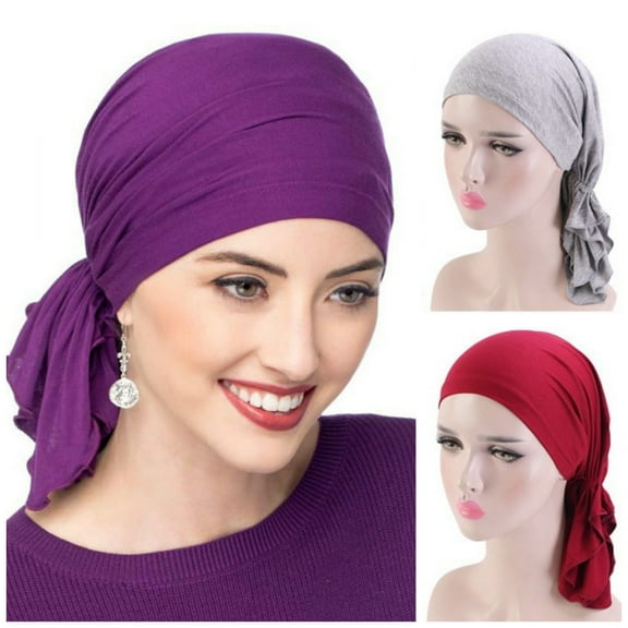 Airvexalon 3 Pack Chemo Headscarf for Women Hair Loss - Cancer Slip On Headwear Turbans
