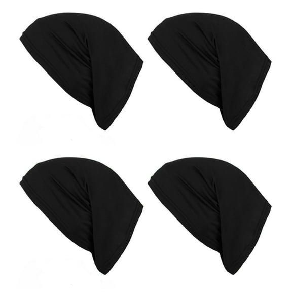 Airvexalon 4 Pack Sleep Shower Cap mens bonnet Long Hair Dread Loc Braid Elastic Dreadlock Tube for Men Woman-Black
