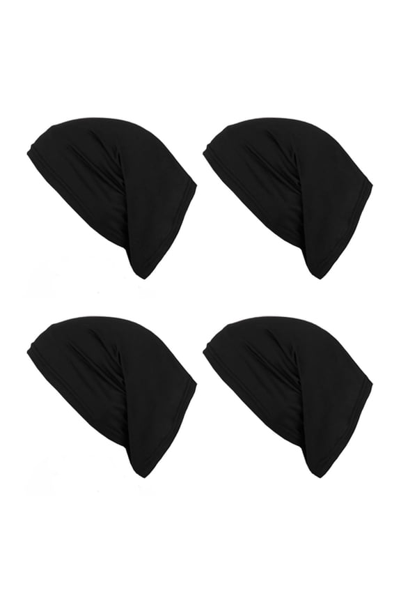 4 Pack Sleep Shower Cap mens bonnet Long Hair Dread Loc Braid Elastic Dreadlock Tube for Men Woman-Black