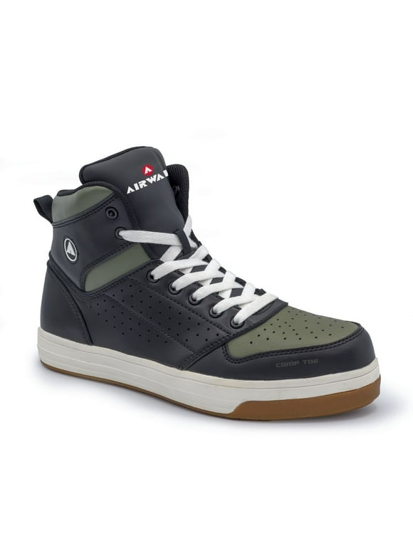 Airwalk Men's Arena Mid Work Shoes Composite Toe Black 8.5 EE  US