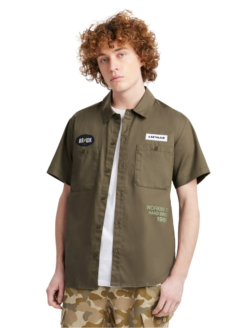 ウェア MULCH POCKET EASY SHIRTS Airwalk Men's & Big Men's Short Sleeve Mechanics Shirt