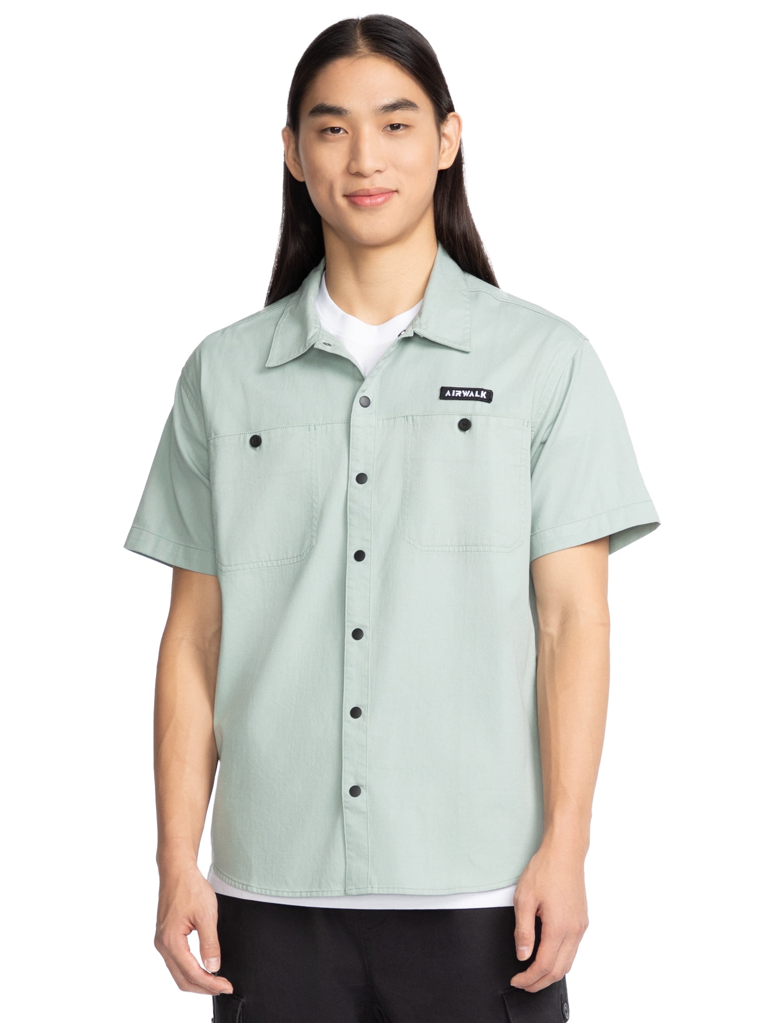 Airwalk Men's & Big Men's Short Sleeve Woven Shirt, Sizes XS