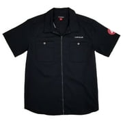 Airwalk Mens Black Zip Up Short Sleeve Camp Shirt Medium