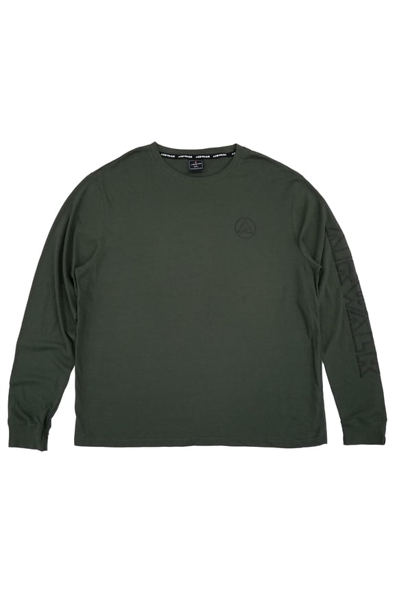 Mens Green Long Sleeve Classic Fit Crew Neck T-Shirt 2XL