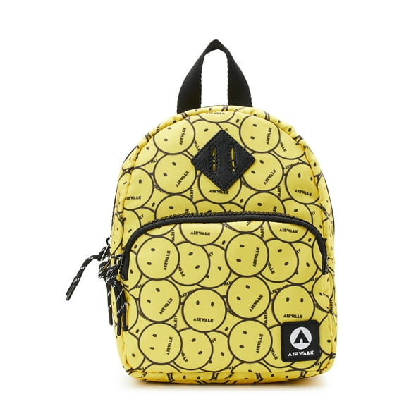 Airwalk Unisex Mini 10" Backpack, Smiley Yellow