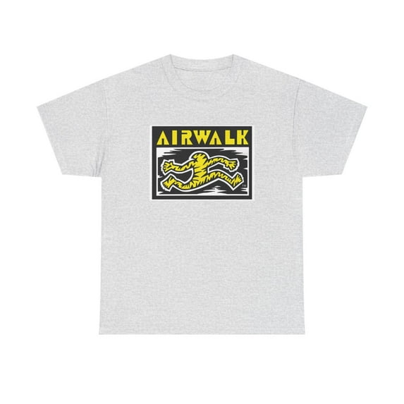 Airwalk Vintage Retro 90s 80s Skateboarding T Shirt Print - Ash / 3XL